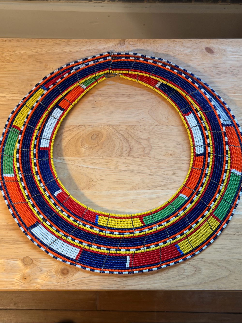 Masaai Colorful Handcrafted Beaded Collar Necklace - Multi Color Authentic